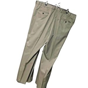 LOT of 2 Nordstrom Supima Cotton Pants Tan Office Cuffed Pleated Mens 46 x 36